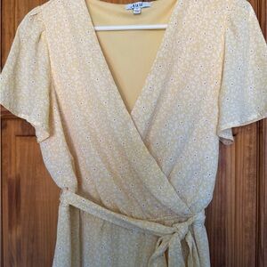 AUW Yellow Floral Midi Dress